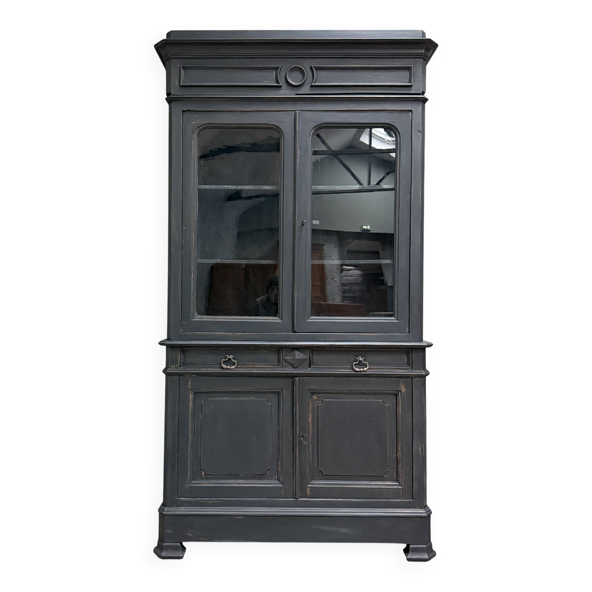 Louis-Philippe style black patina sideboard (restored)