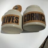 2 pots grayed sandstone large size cork lid
