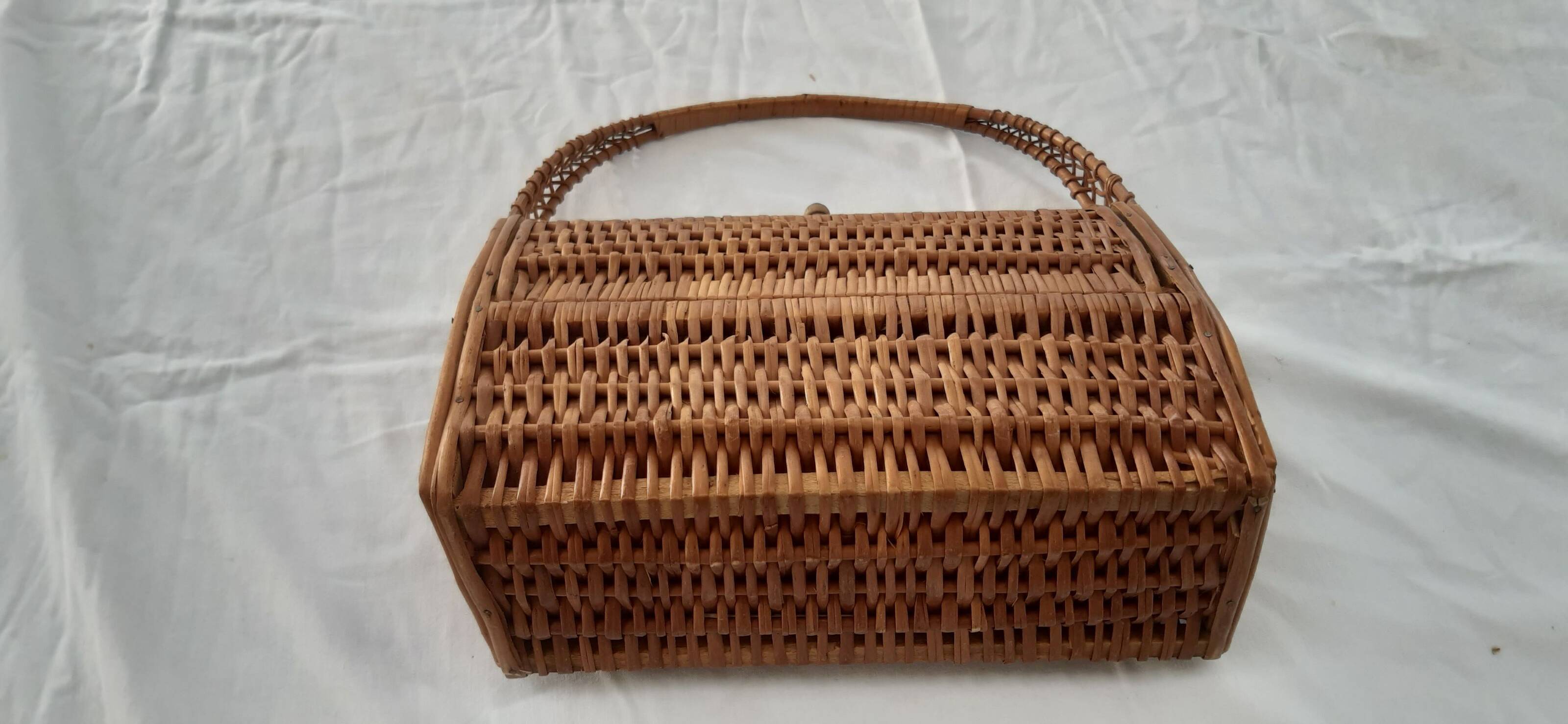 70s wicker handbag