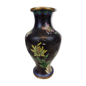 Vase émaux cloisonnés - fleurs