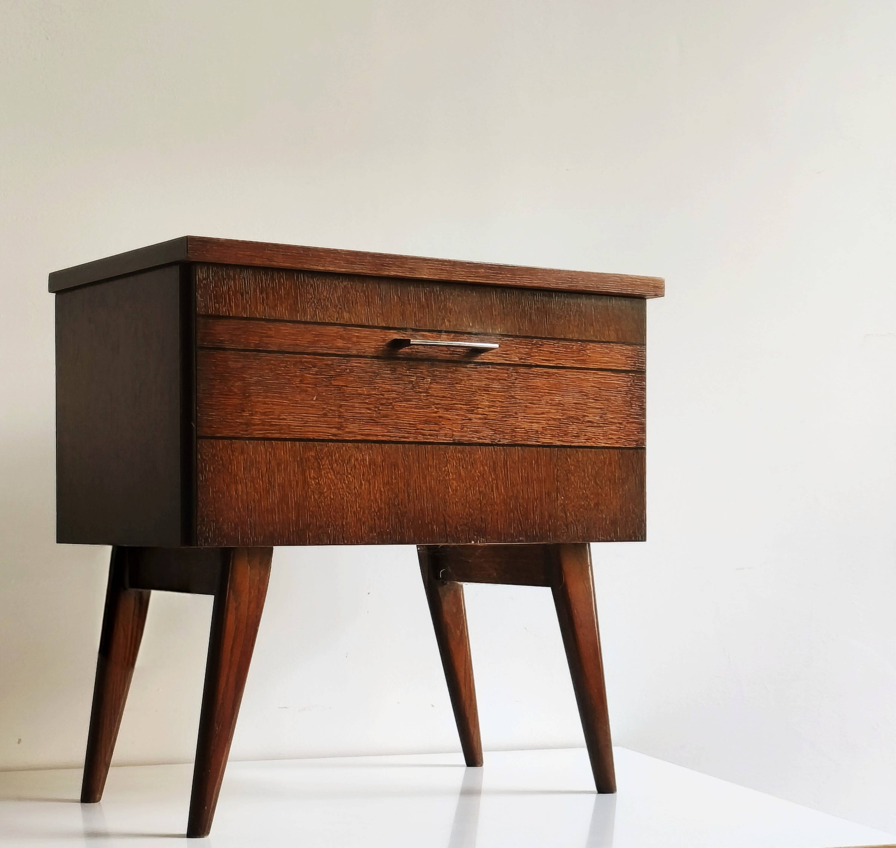 Vintage side table with compass legs