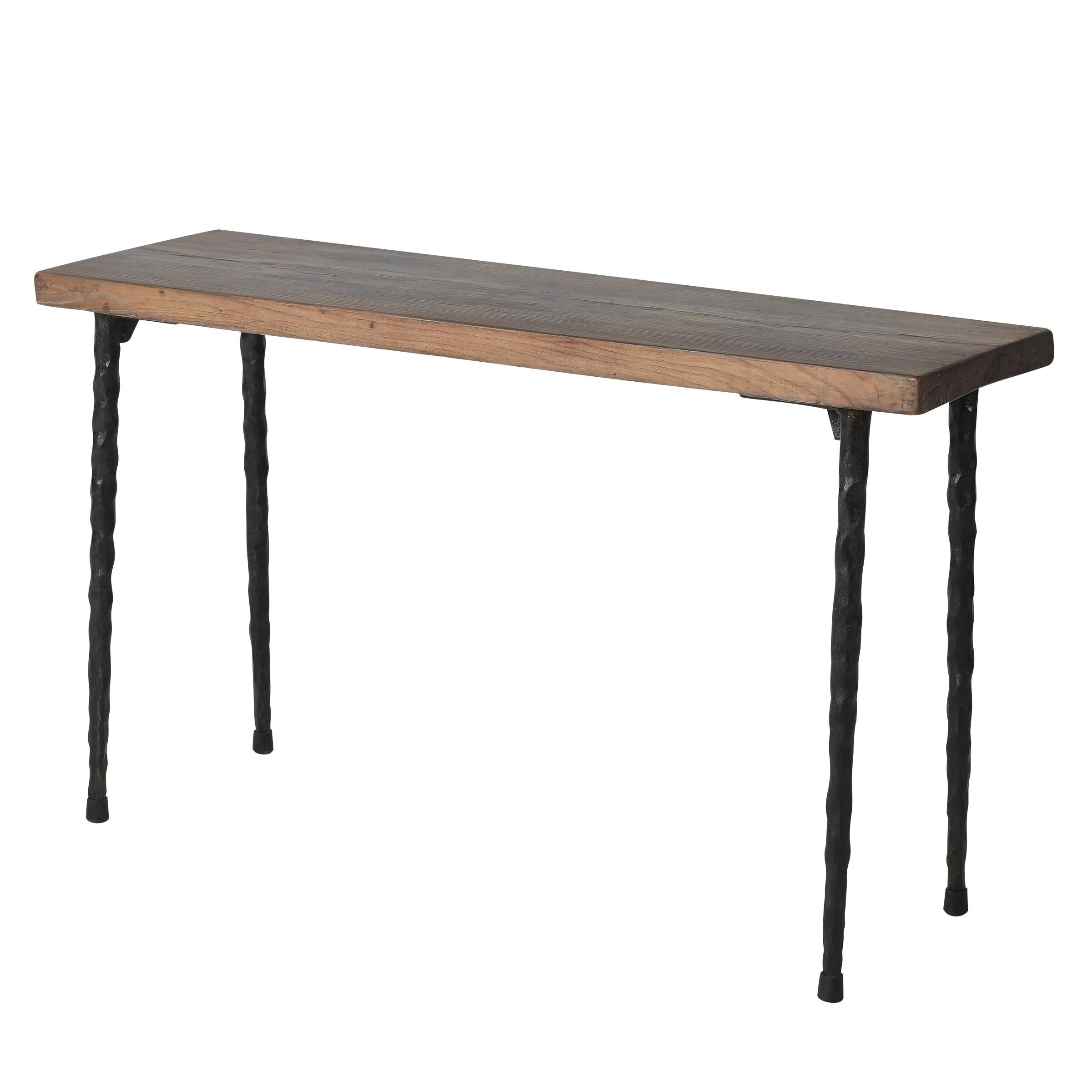 Haidong - Console fine with an antique elm top and iron legs no. 1