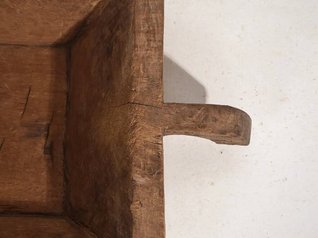 Antique solid wood tray with handle (c.1900) #8