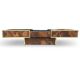 Burl wood and brass metal coffee table with integrated bar by Maison Lancel