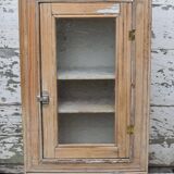 Étagère murale vitrée en pin