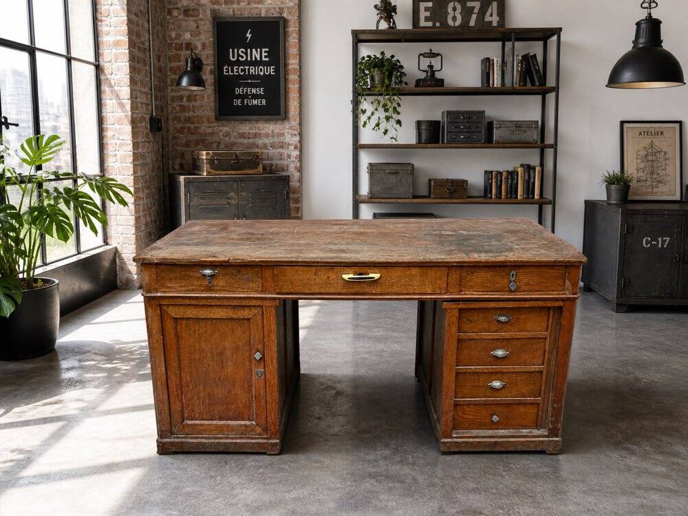 Minister's desk in oak