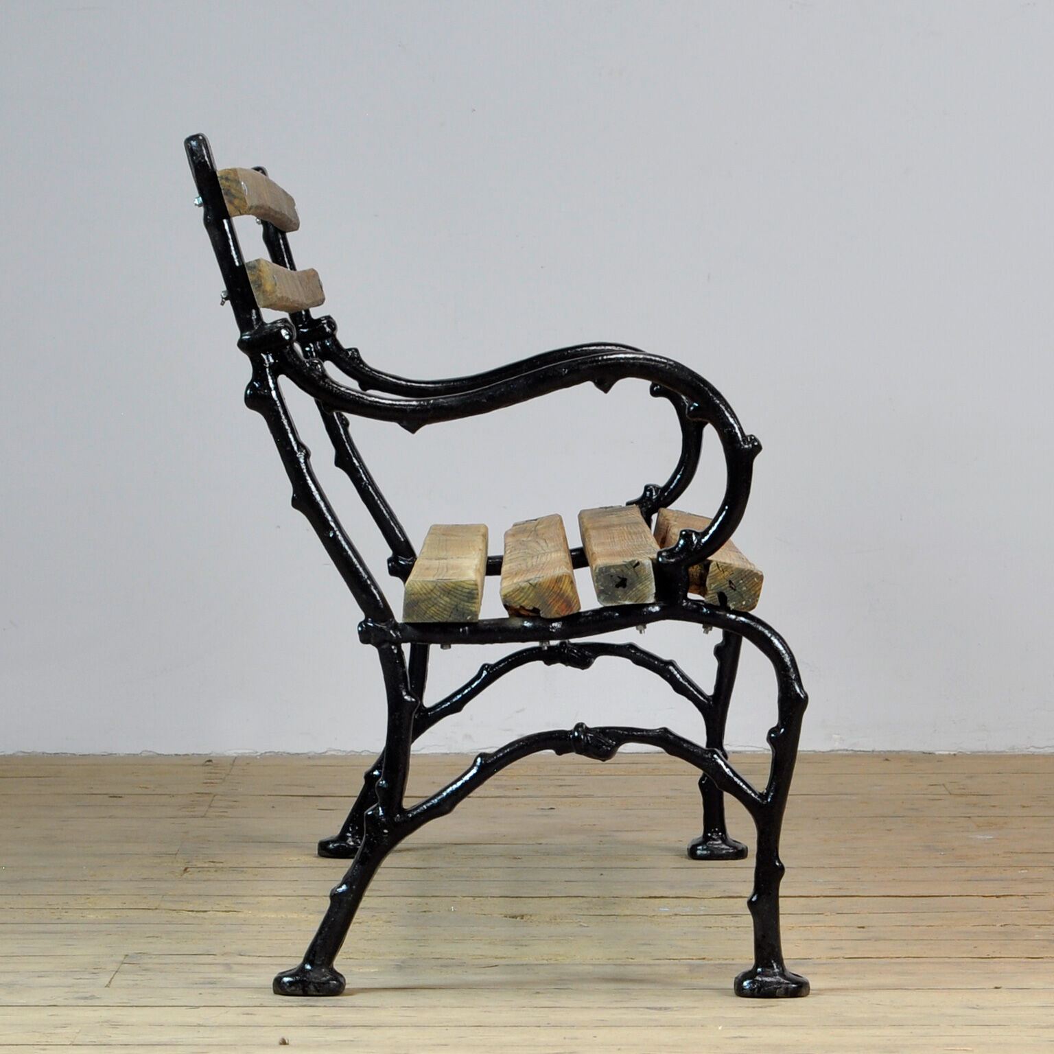 Cast iron and pine garden bench, 1930's