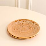 Pair of ceramic dessert plates, Niderviller, Fauve model, 1960