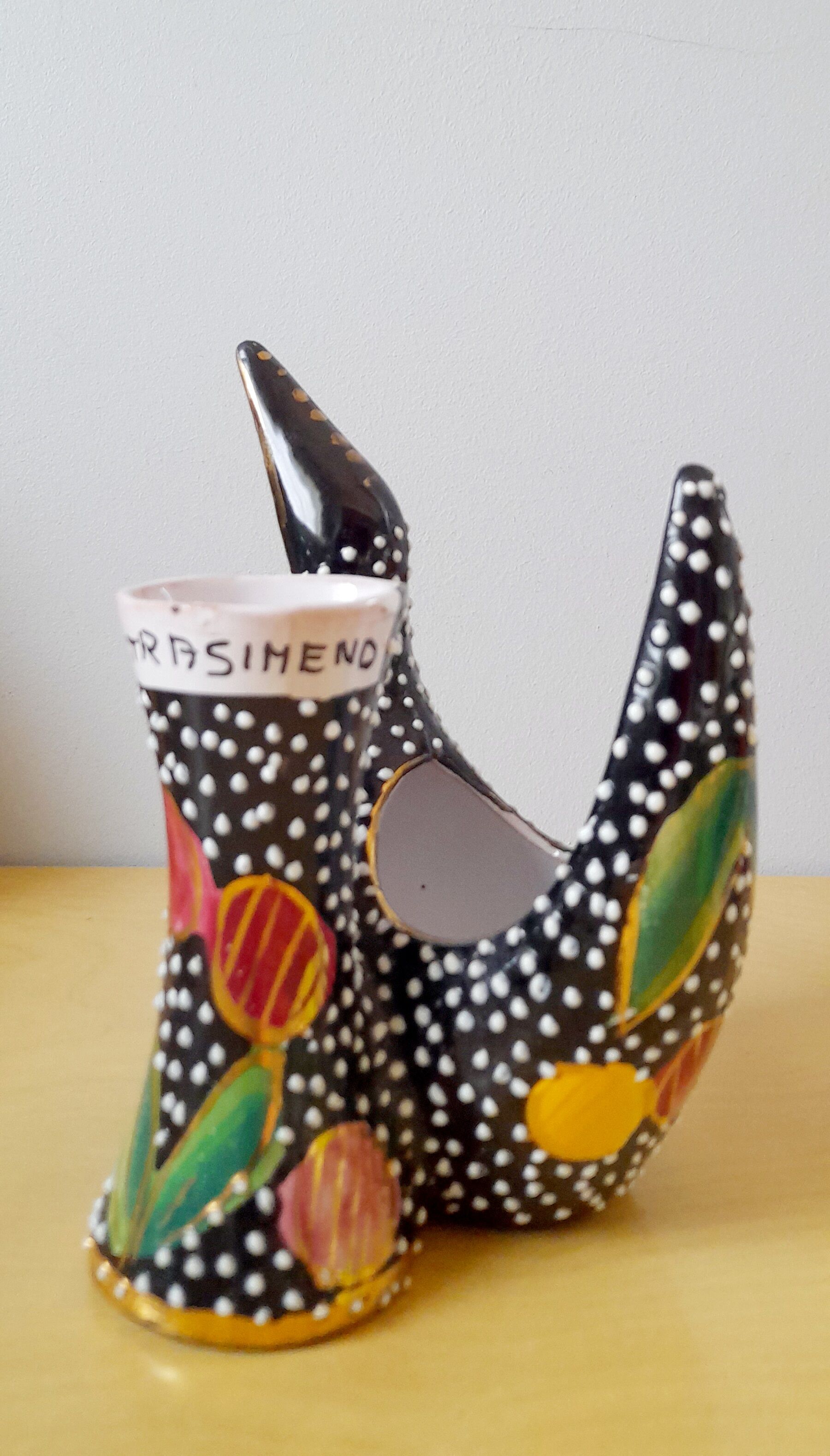 Vase céramique avec oiseaux, 1960s, Italie