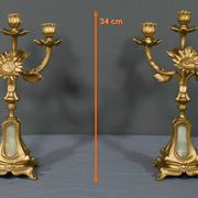 Paire de candélabres en régule doré et onyx – 1940