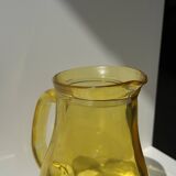 Vintage yellow glass pitcher H20.5