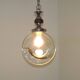 Vintage Murano Glass Globe Pendant Ceiling Light Amber Wave Mazzega Style