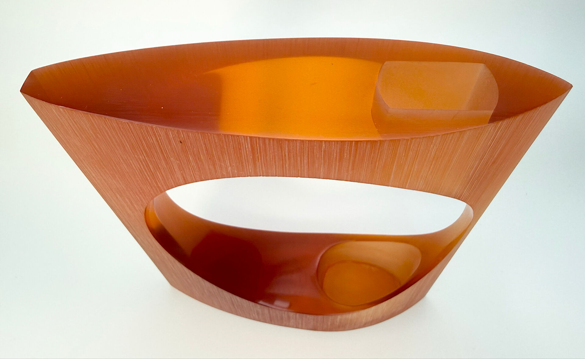 Translucent amber resin vase – Jacqueline Guénot, Full Moon® Paris