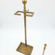 Fireplace tool set in brass