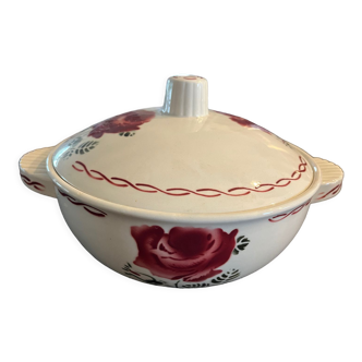 Badonviller pink red tureen