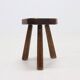 Artisan Stained Pine Stool France 1950s