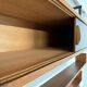 Wall shelf in wood, suspended furniture, French design from the 60s, vintage.