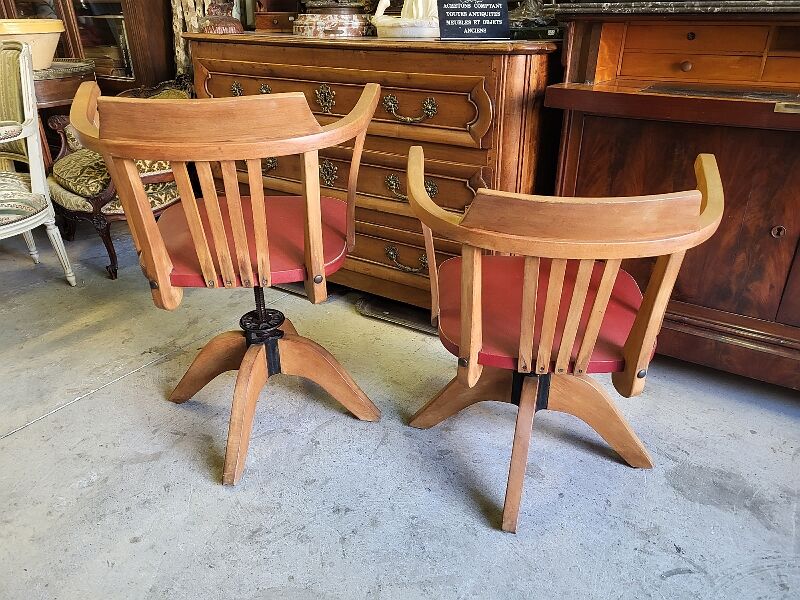 Pair of adjustable office chairs vintage 1960