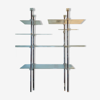 Modernist steel shelf and Altuglas