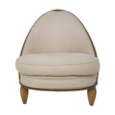 Fauteuil art déco bois et tissu 1930, France