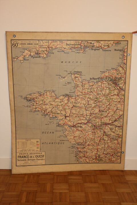 Old school card (large cardboard format) FRANCE DE L'OUEST