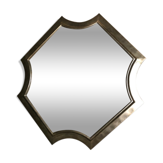 Miroir de brasserie carré en métal coloris champagne 178 cm