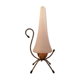 Lampe atypique laiton opaline années 50