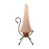 Lampe atypique laiton opaline années 50