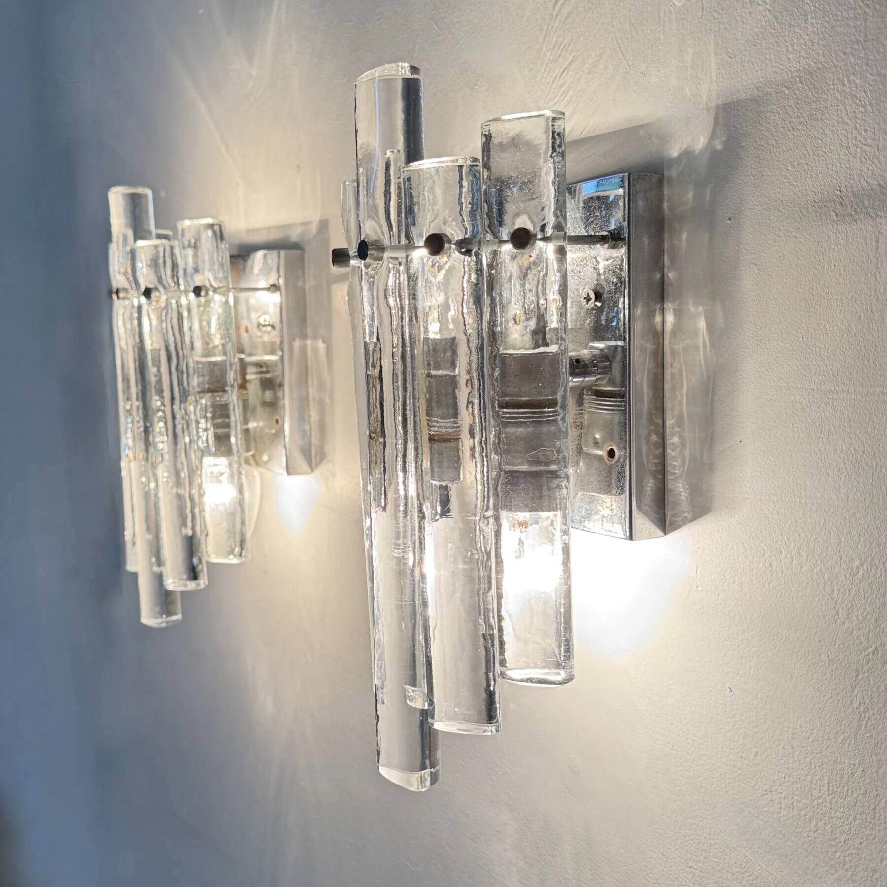 German crystal rod sconces from Kinkeldey, 1970s, set of 2
