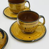 Set of four vintage Boch Palma cups and saucers.