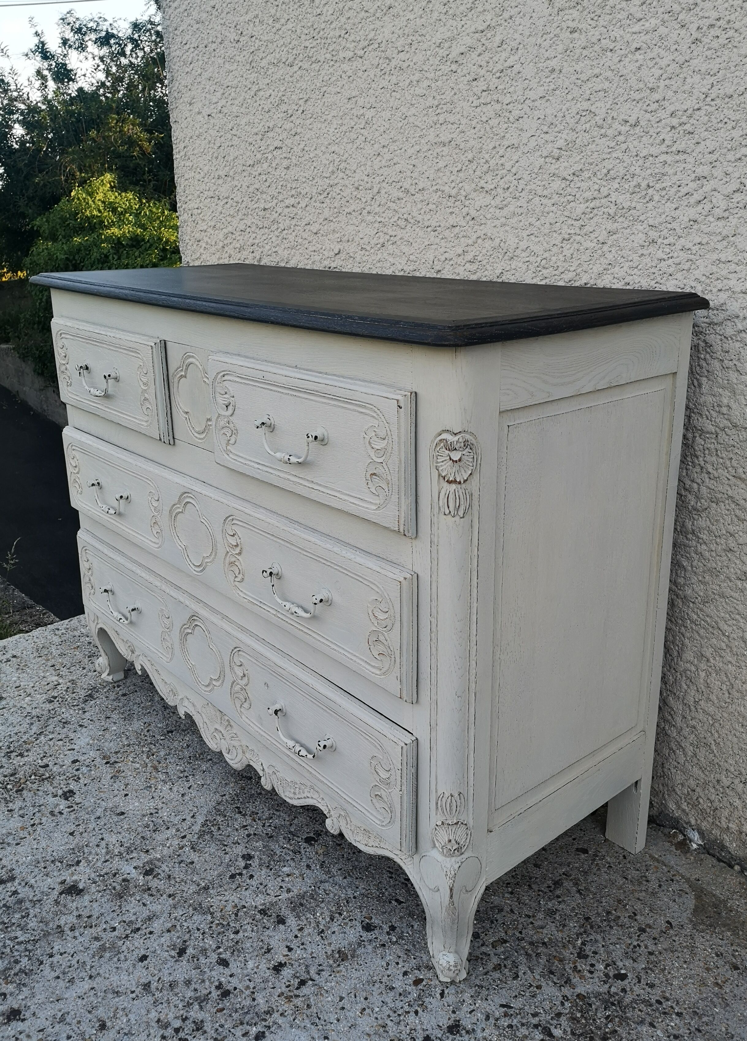 Commode style Louis XV patine shabby chic gustavien chêne