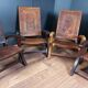 4 chaises en bois et cuir, années 1960