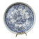Old ceramic plate with scene of life and blue floral decor Van Melle