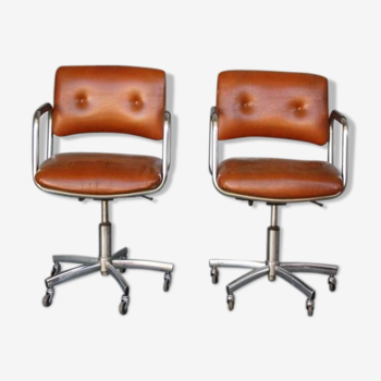 paire de fauteuils vintage 1970 tubulaires
