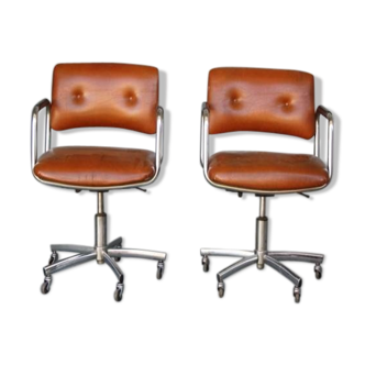 pair of armchairs vintage 1970 Tubulars