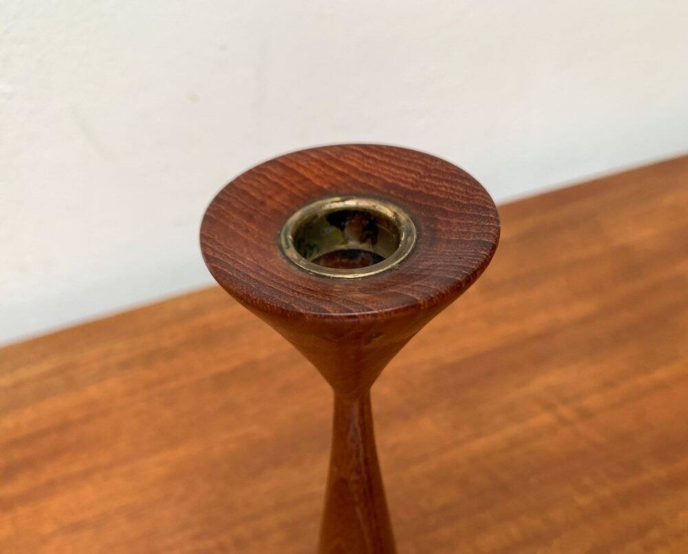 Danish teak candlestick from the mid-century, 1960s.