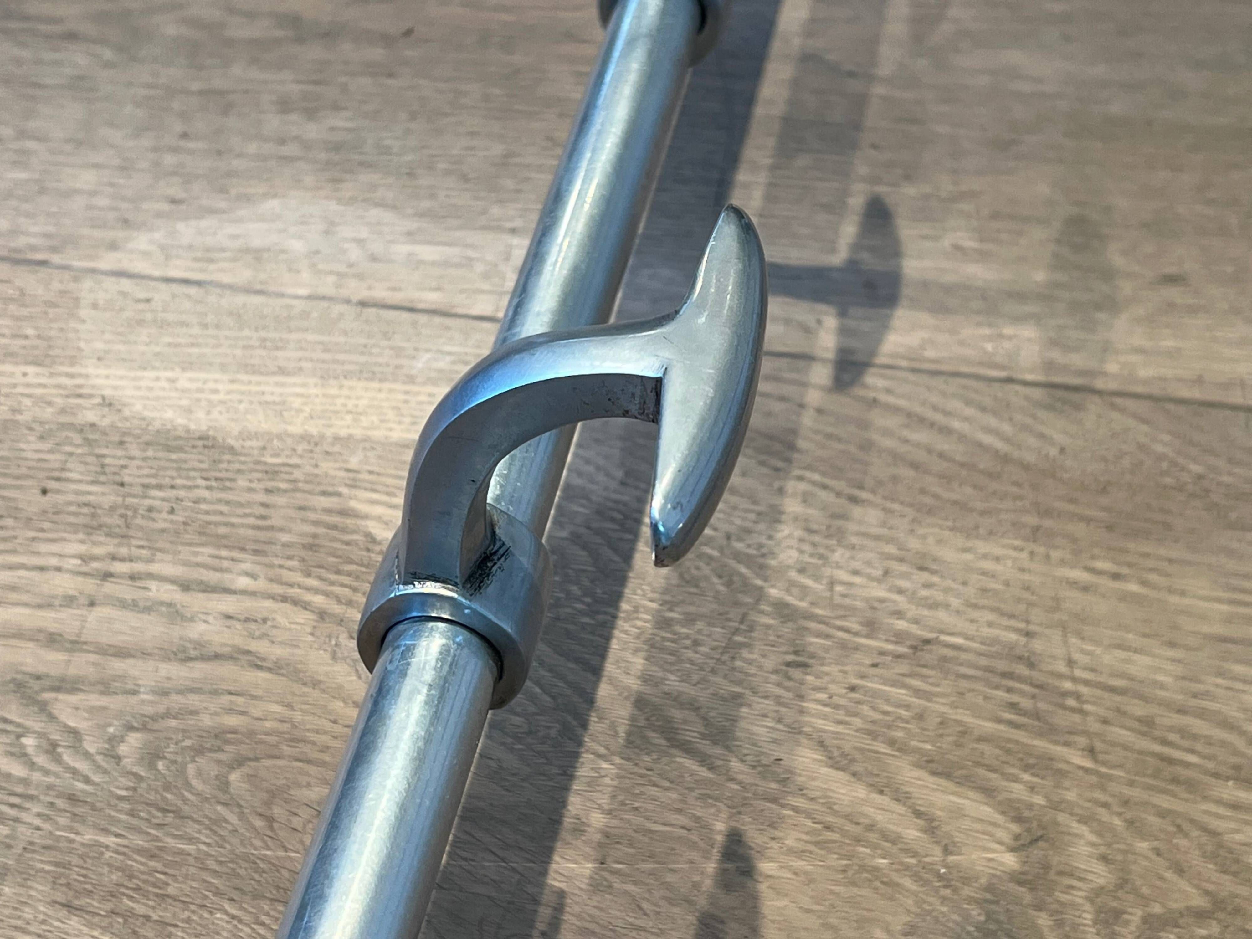 Large Aluminium Wall Coat Rack with Ten Hooks and Luggage Rack