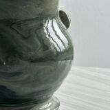 Green marbled ceramic vase