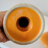 2 bougeoirs en céramique orange