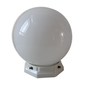 Table lamp ball in opaline and foot porcelain art deco