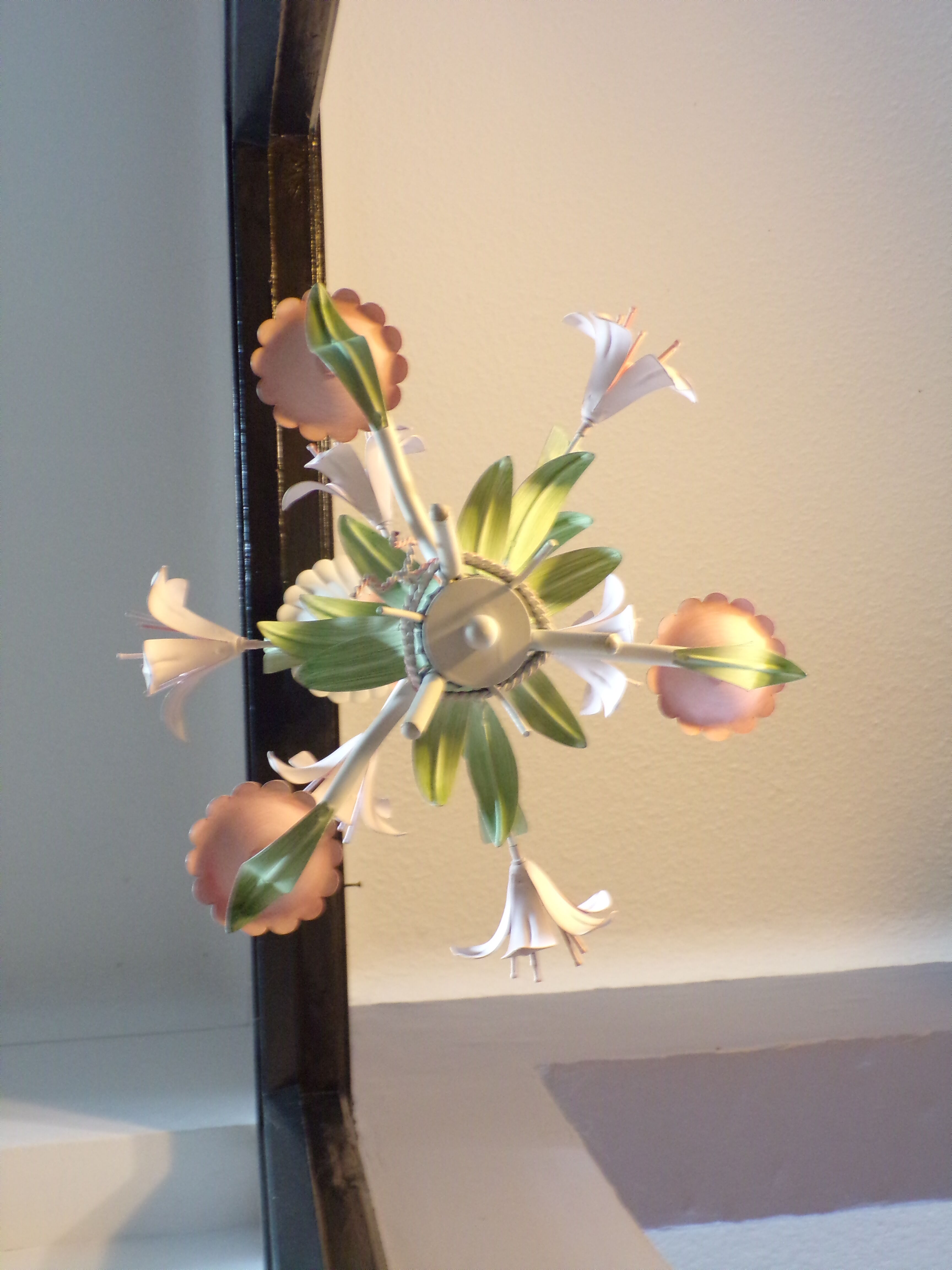 Flower chandelier painted sheet metal