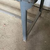 Vintage industrial gray metal dining table 1950