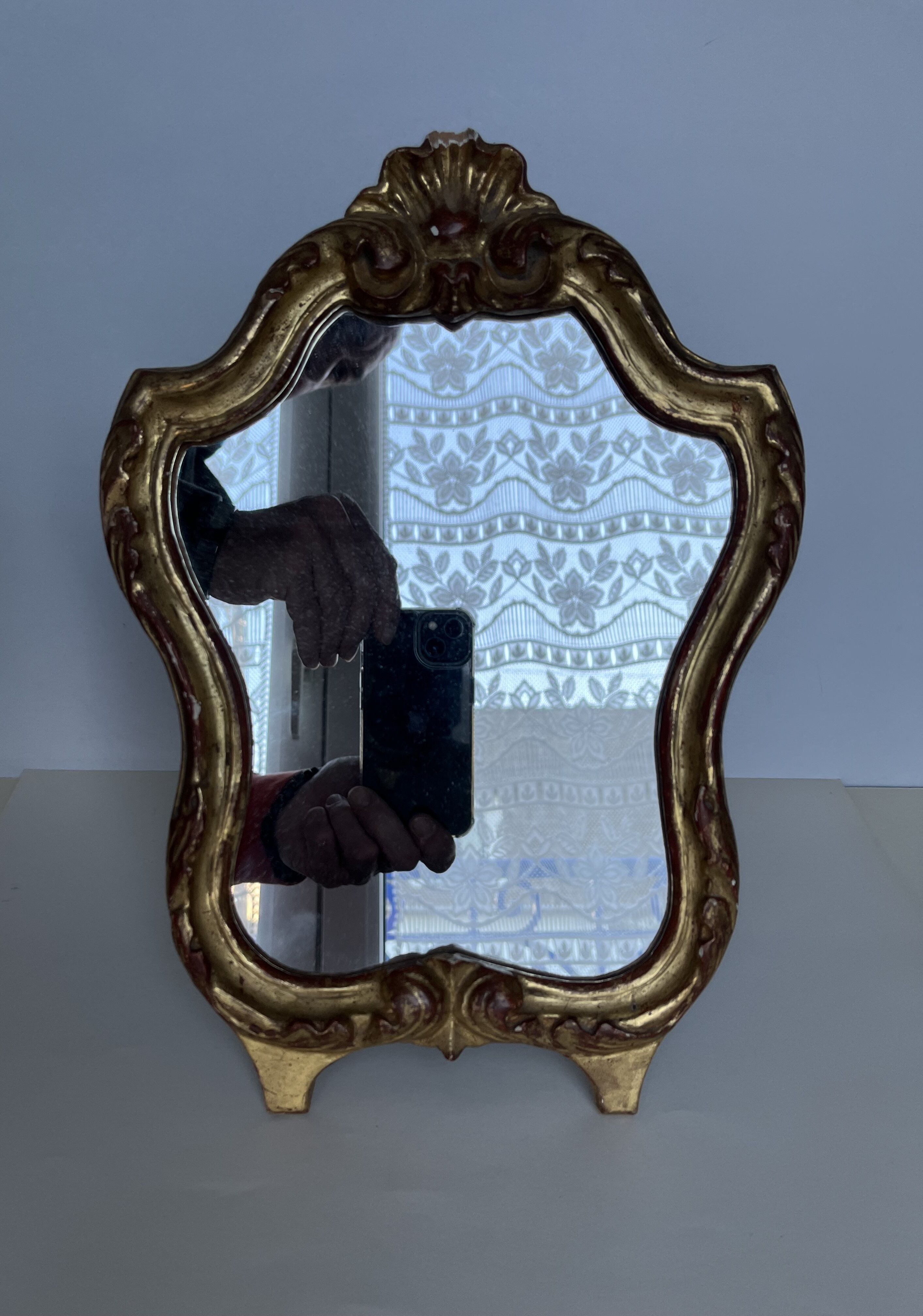 Gilded wood mirror, 32x22 cm