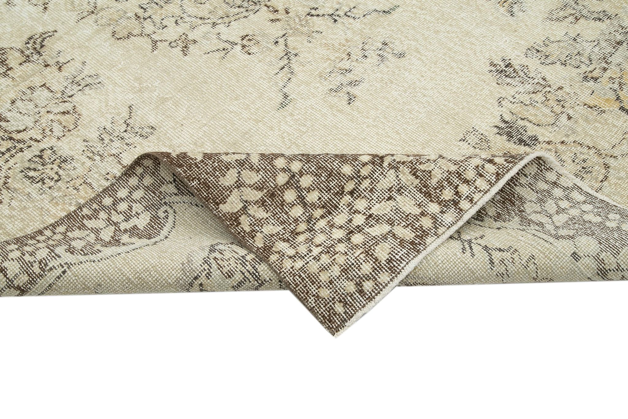 Anatolian handwoven antique 1980s beige rug 181 cm x 320 cm