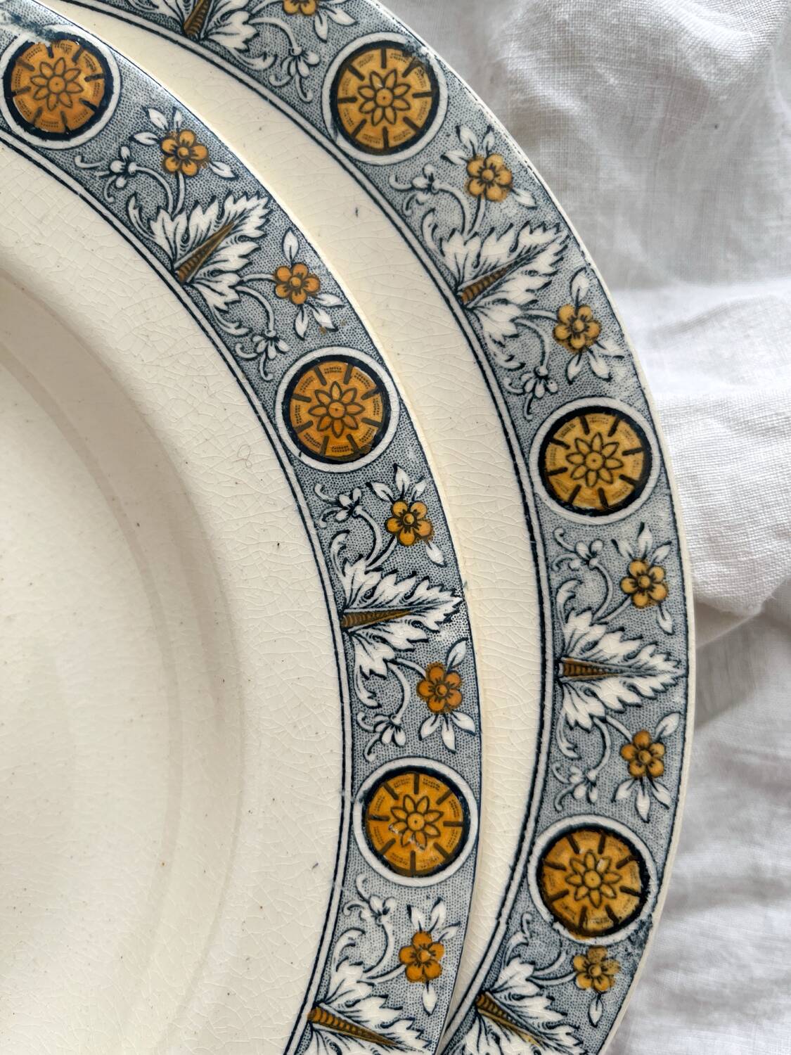 2 “Lamartine” ironstone soup plates from Salins