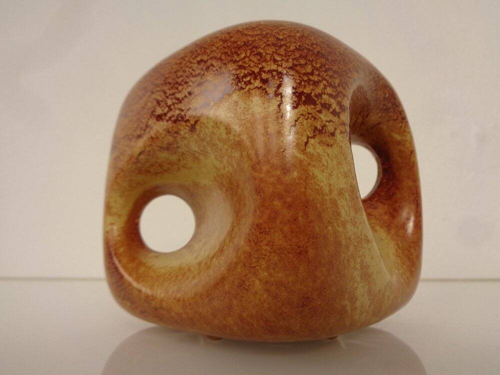 Italian ceramic cube vase by Roberto Rigon for Bertoncello, 1960s.