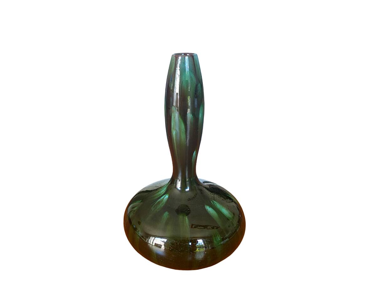 Art Nouveau 1900 ceramic soliflore vase, Clément MASSIER, Golfe-Juan (AM)