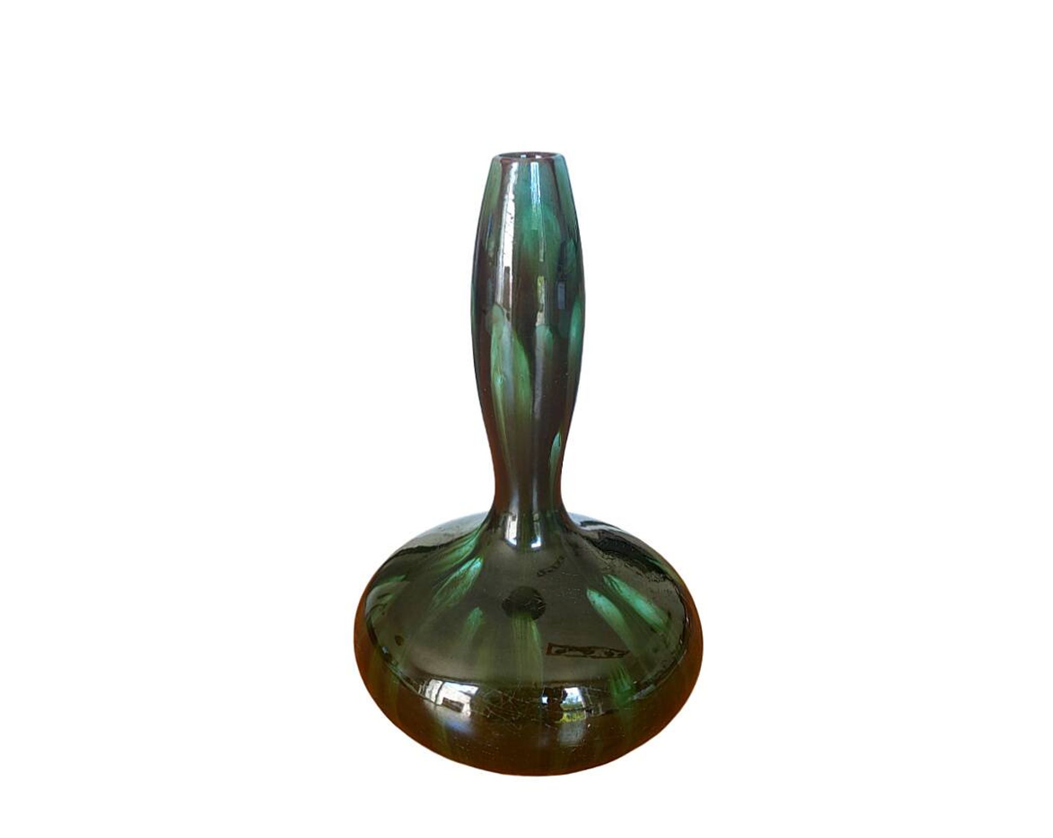 Art Nouveau 1900 ceramic soliflore vase, Clément MASSIER, Golfe-Juan (AM)