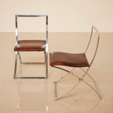 Pair of chairs "Luisa" by Marcello Cuneo for Mobel Italia 70's