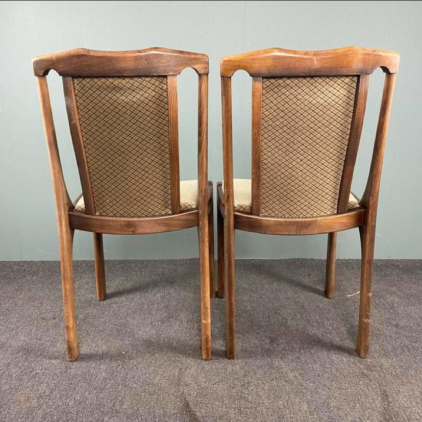 Set of 4 vintage wooden dining chairs 60s